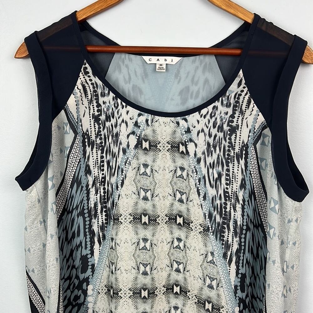Cabi 253 medium sleeveless mixed print tunic top - Picture 2 of 11